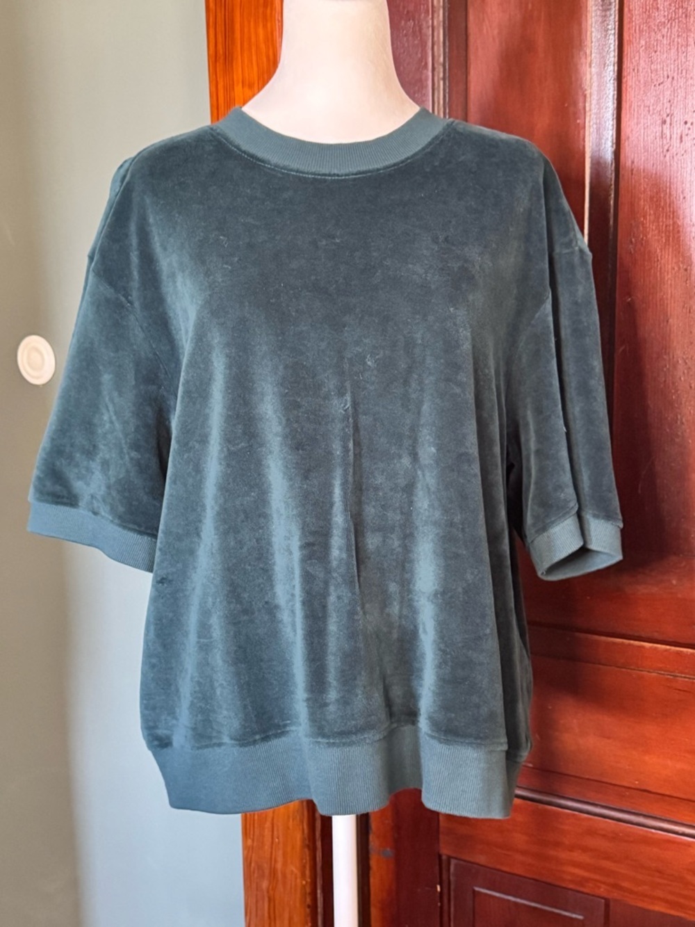 Pact Cotton Velour Top Size Large Teal